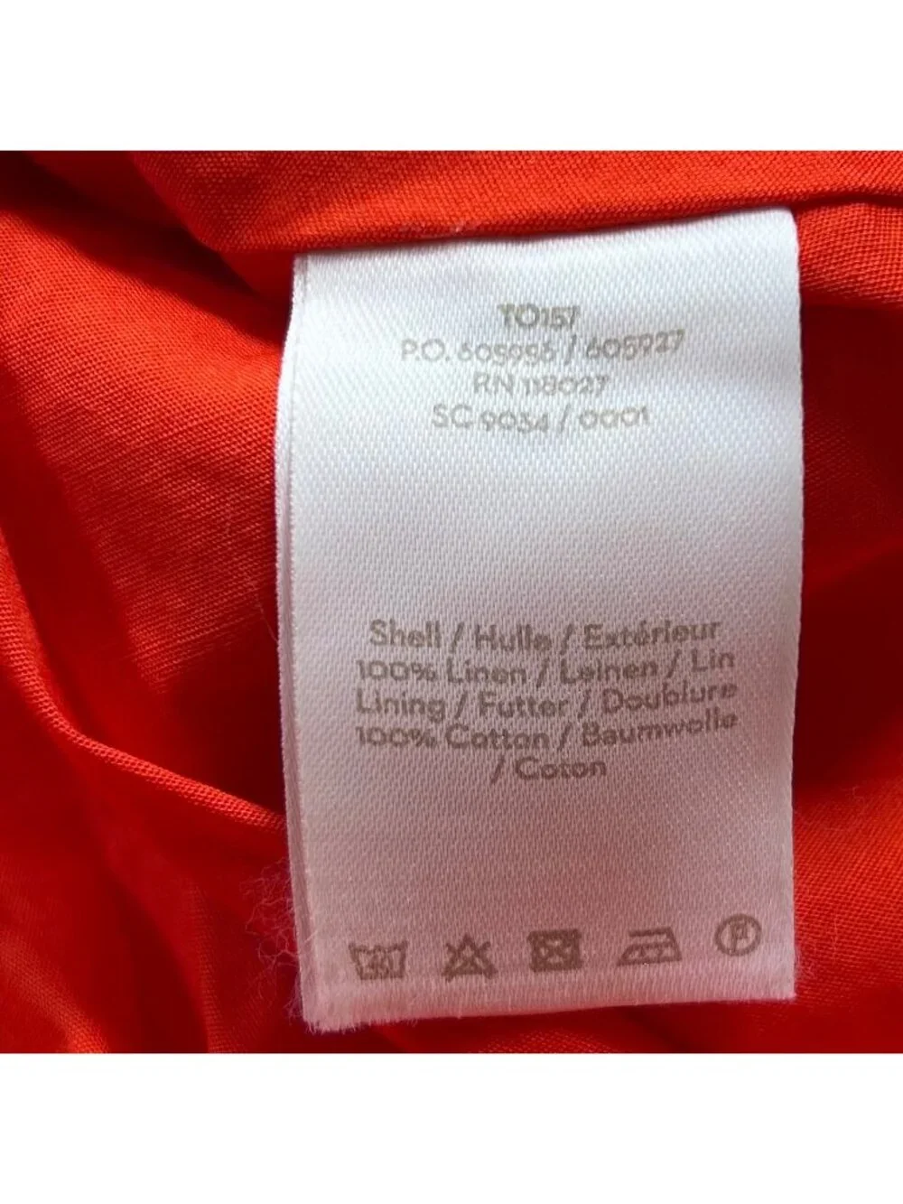 Boden 10 Women Linen A-Line Skirt Orange Midi Preppy Coastal Lined